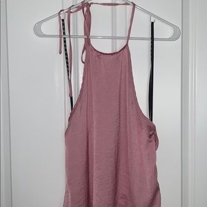 Pink tie Missguided halter top